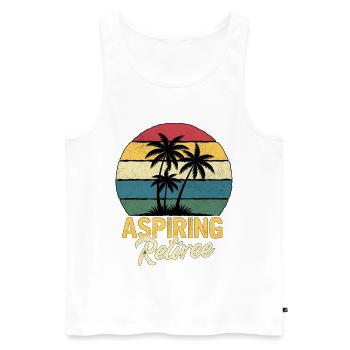 Aspiring Retiree - Men's Premium Organic Tank Top - white - Front - Michal (187cm)