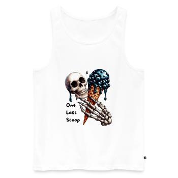 Crâne avec motif gothique de glace aux myrtilles - Débardeur bio Premium Homme - blanc - Devant - Michal (187cm)