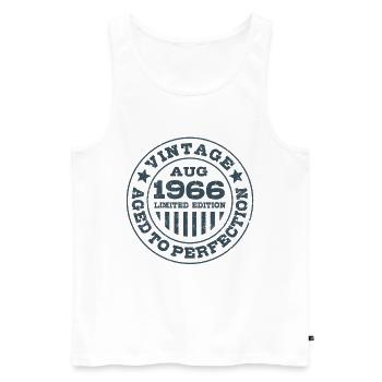 Vintage August 1966 Limited Edition Circle - Men's Premium Organic Tank Top - white - Front - Michal (187cm)
