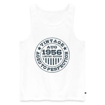 Vintage August 1956 Limited Edition Circle - Men's Premium Organic Tank Top - white - Front - Michal (187cm)