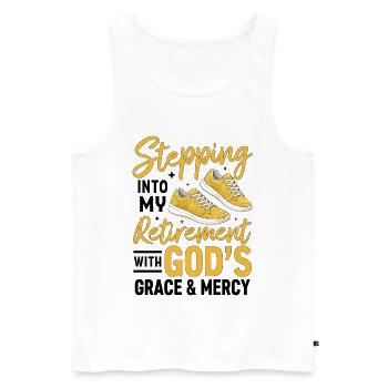 Stepping Into My Retirement With Gods Grace - Männer Premium Bio Tank Top - Weiß - Vorne - Michal (187cm)