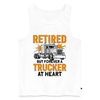 Retired But Forever A Trucker At Heart - Männer Premium Bio Tank Top - Weiß - Vorne - Michal (187cm)