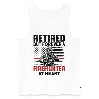 Retired But Forever A Firefighter At Heart - Männer Premium Bio Tank Top - Weiß - Vorne - Michal (187cm)