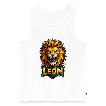 Leon Löwe Vorname Name Geschenk - Männer Premium Bio Tank Top - Weiß - Vorne - Michal (187cm)