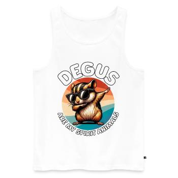 Dictons drôles de Degu - Débardeur bio Premium Homme - blanc - Devant - Michal (187cm)