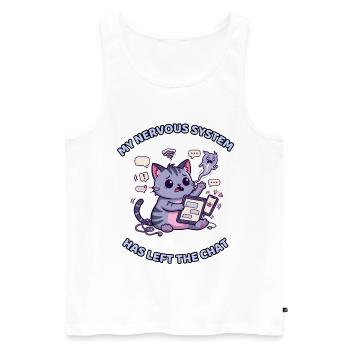 Mon système nerveux a quitté le chat - Débardeur bio Premium Homme - blanc - Devant - Michal (187cm)