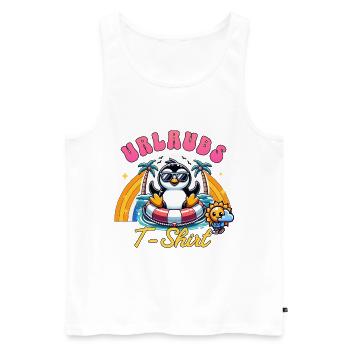 Urlaubs Shirt – Pinguin Urlaub T Shirt - Männer Premium Bio Tank Top - Weiß - Vorne - Michal (187cm)