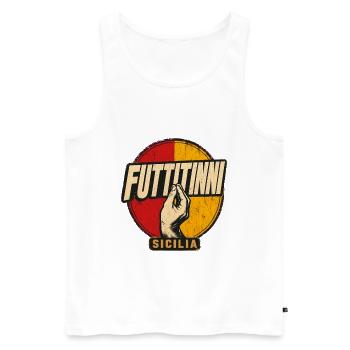 Futtitinni Sicilia Sicilian Flag Italian Island Pr - Men's Premium Organic Tank Top - white - Front - Michal (187cm)