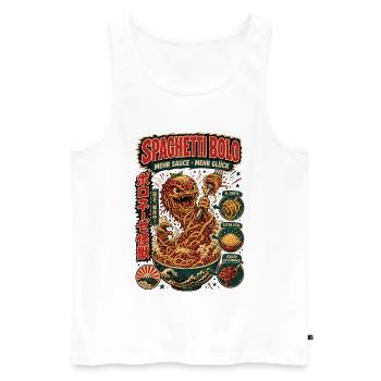 Spaghetti Bolo Mehr Sauce Shirt - Männer Premium Bio Tank Top - Weiß - Vorne - Michal (187cm)