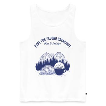 Breakfast Second Breakfast Rise And Indulge - Men's Premium Organic Tank Top - white - Front - Michal (187cm)