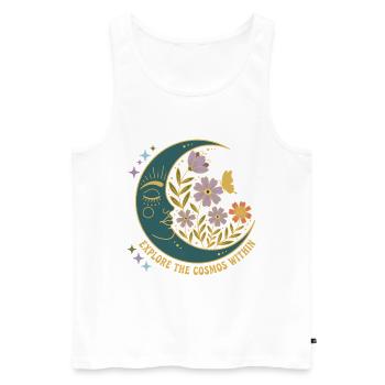 Spirituality Explore The Cosmos Within Meditation - Men's Premium Organic Tank Top - white - Front - Michal (187cm)