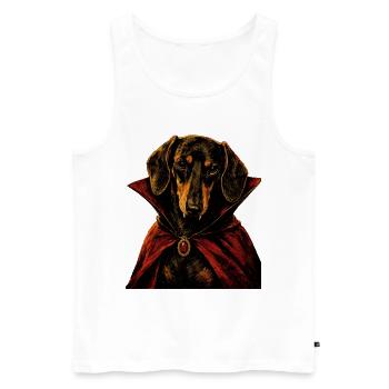 Dachshund Viennese Dog Halloween Vampire - Men's Premium Organic Tank Top - white - Front - Michal (187cm)