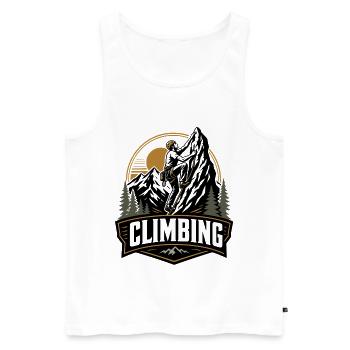 Escalader Vintage Climber Mountain en plein air - Débardeur bio Premium Homme - blanc - Devant - Michal (187cm)