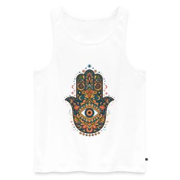 Spiritualität Heilige Geometrie Zen-Symbol - Männer Premium Bio Tank Top - Weiß - Vorne - Michal (187cm)
