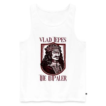 Vlad Tepes The Impaler Shield - Men's Premium Organic Tank Top - white - Front - Michal (187cm)