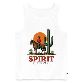 Esprit de l'Ouest Cowboy Crépuscule - Men's Premium Organic Tank Top - white - Front - Michal (187cm)