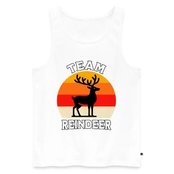 Team Rentier - Männer Premium Bio Tank Top - Weiß - Vorne - Michal (187cm)