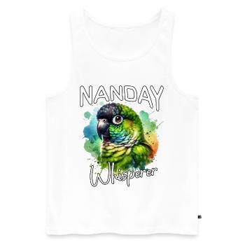 Le Murmureur de Perruches de Nanday - Débardeur bio Premium Homme - blanc - Devant - Michal (187cm)