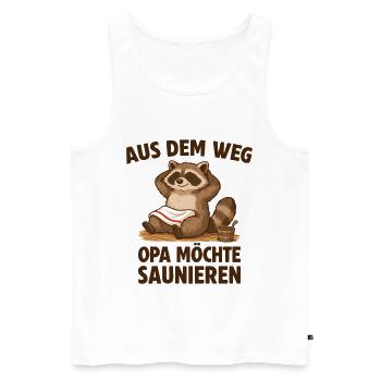 Sauna Opa möchte Saunieren - Männer Premium Bio Tank Top - Weiß - Vorne - Michal (187cm)