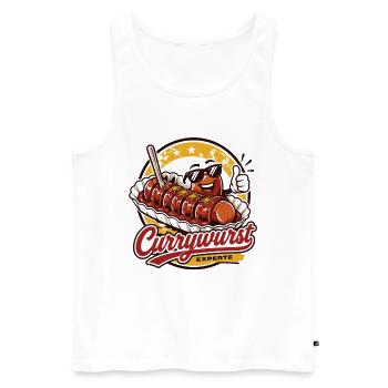 Currywurst Geht Immer | Fast Food Kult - Männer Premium Bio Tank Top - Weiß - Vorne - Michal (187cm)