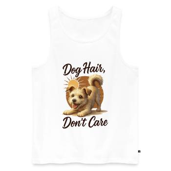 Hundehaare kümmern sich nicht um Welpenhaare überall Merch - Männer Premium Bio Tank Top - Weiß - Vorne - Michal (187cm)