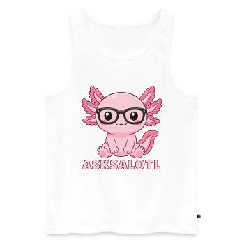 Asksalotl mit Brille Axolotl süß Aquarium Molch - Männer Premium Bio Tank Top - Weiß - Vorne - Michal (187cm)