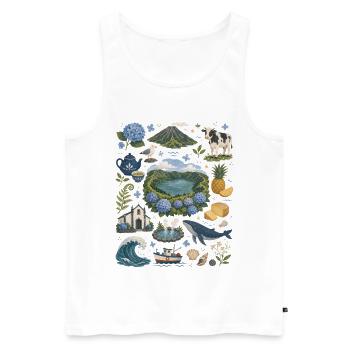 Azores | Volcanic Islands, Whales & Nature - Men's Premium Organic Tank Top - white - Front - Michal (187cm)