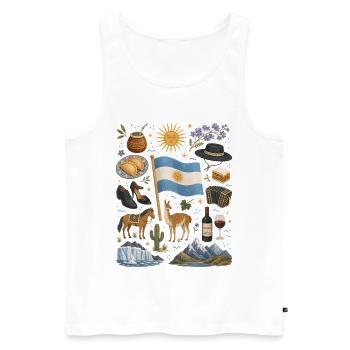 Argentinien | Tango, Anden & Pampas - Männer Premium Bio Tank Top - Weiß - Vorne - Michal (187cm)
