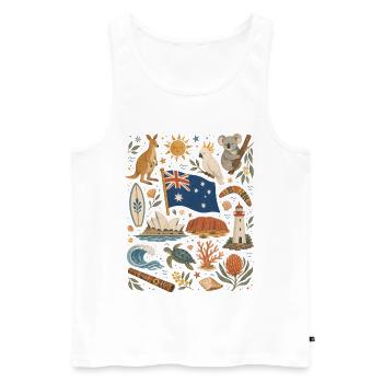 Australien | Outback, Küste & Abenteuer - Männer Premium Bio Tank Top - Weiß - Vorne - Michal (187cm)