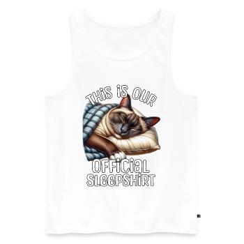Siamkatze Schlafshirt - Männer Premium Bio Tank Top - Weiß - Vorne - Michal (187cm)
