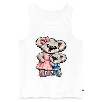 Süßer Koala – Große Schwester - Männer Premium Bio Tank Top - Weiß - Vorne - Michal (187cm)