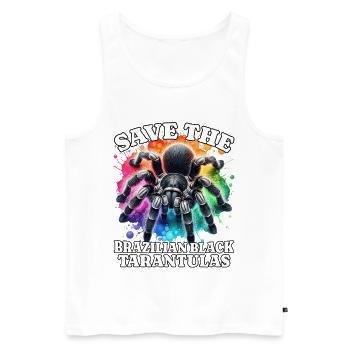 Save Schwarze Vogelspinne - Männer Premium Bio Tank Top - Weiß - Vorne - Michal (187cm)