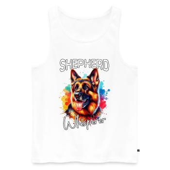 Deutscher Schäferhund Flüsterer - Männer Premium Bio Tank Top - Weiß - Vorne - Michal (187cm)