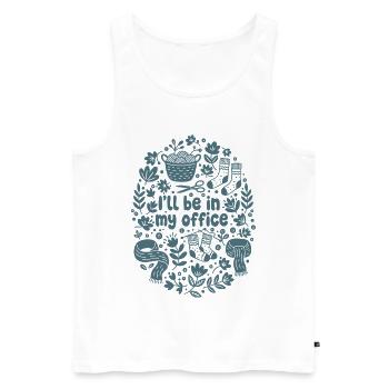 Lustiger Häkelliebhaber, ich bin in meinem Büro Garn - Männer Premium Bio Tank Top - Weiß - Vorne - Michal (187cm)
