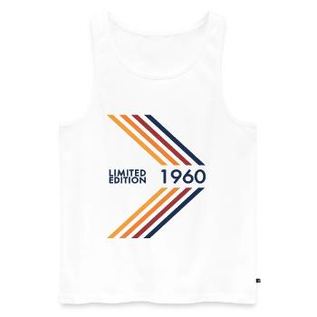 1960 Limited Edition Geburtstag Mann Frau Vintage - Männer Premium Bio Tank Top - Weiß - Vorne - Michal (187cm)
