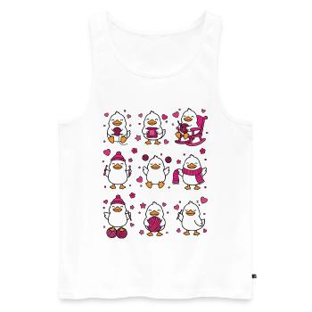 Lustige Häkel-Enten-Häkel-Liebhaber von Garnliebhabern - Männer Premium Bio Tank Top - Weiß - Vorne - Michal (187cm)