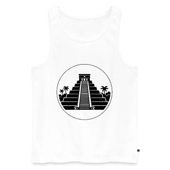 Pyramide El Castillo Chichén Itzá Mexiko - Männer Premium Bio Tank Top - Weiß - Vorne - Michal (187cm)