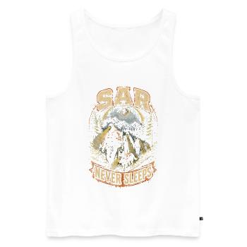 Rettungsteam - Männer Premium Bio Tank Top - Weiß - Vorne - Michal (187cm)