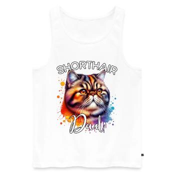 Exotische Kurzhaarkatze Papa - Männer Premium Bio Tank Top - Weiß - Vorne - Michal (187cm)
