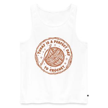 Heute ist ein perfekter Tag, um lustig zu häkeln - Männer Premium Bio Tank Top - Weiß - Vorne - Michal (187cm)