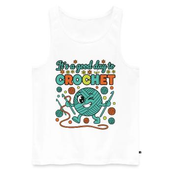 Es ist ein guter Tag zum Häkeln, lustiger Häkelliebhaber - Männer Premium Bio Tank Top - Weiß - Vorne - Michal (187cm)