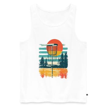 Basket And Chains Disc Golf Starter Sets - Männer Premium Bio Tank Top - Weiß - Vorne - Michal (187cm)
