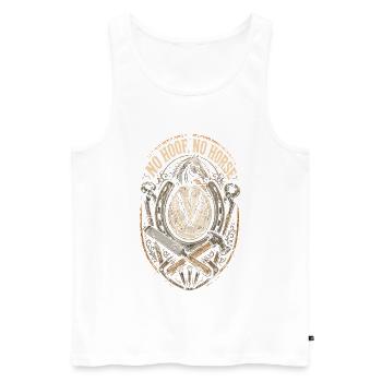 Hufschmied Hufschmiede No Hoof No Horse - Männer Premium Bio Tank Top - Weiß - Vorne - Michal (187cm)