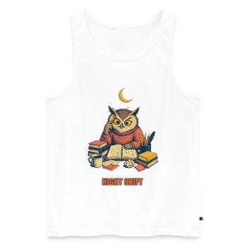 Night Shift | Nachtschicht - Männer Premium Bio Tank Top - Weiß - Vorne - Michal (187cm)