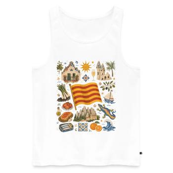 Catalogne | Gaudí, Côte & Plaisir - Débardeur bio Premium Homme - blanc - Devant - Michal (187cm)