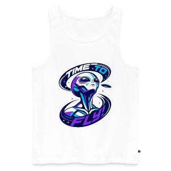 Time To Fly - Männer Premium Bio Tank Top - Weiß - Vorne - Michal (187cm)