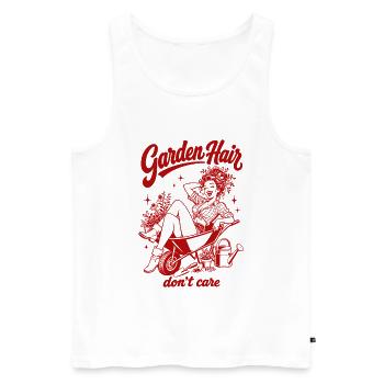 Stadtgärtner-Garten-Haare kümmern sich nicht um - Männer Premium Bio Tank Top - Weiß - Vorne - Michal (187cm)
