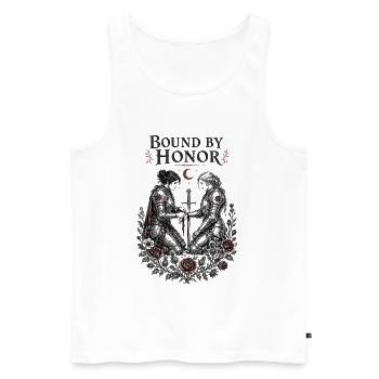 Bound by Honor | Medieval Gothic Love - Männer Premium Bio Tank Top - Weiß - Vorne - Michal (187cm)