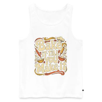 Restaurant Chef Bake It Till You Make Fine Dining - Männer Premium Bio Tank Top - Weiß - Vorne - Michal (187cm)