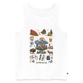 Colorado | Rockies, Ski & Outdoor - Männer Premium Bio Tank Top - Weiß - Vorne - Michal (187cm)